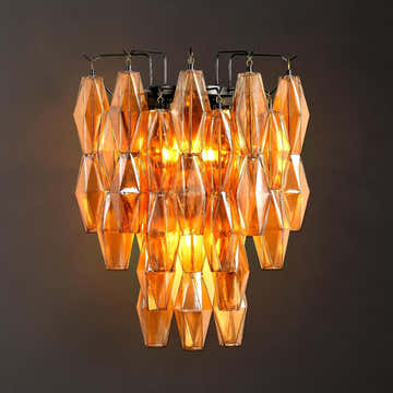 $800+ Purchase Gift | Amber Glass Wall Sconce 21.65"H