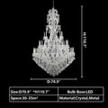 Oversized Luxury Traditional Gold/Chrome Candle Branch Crystal Chandelier