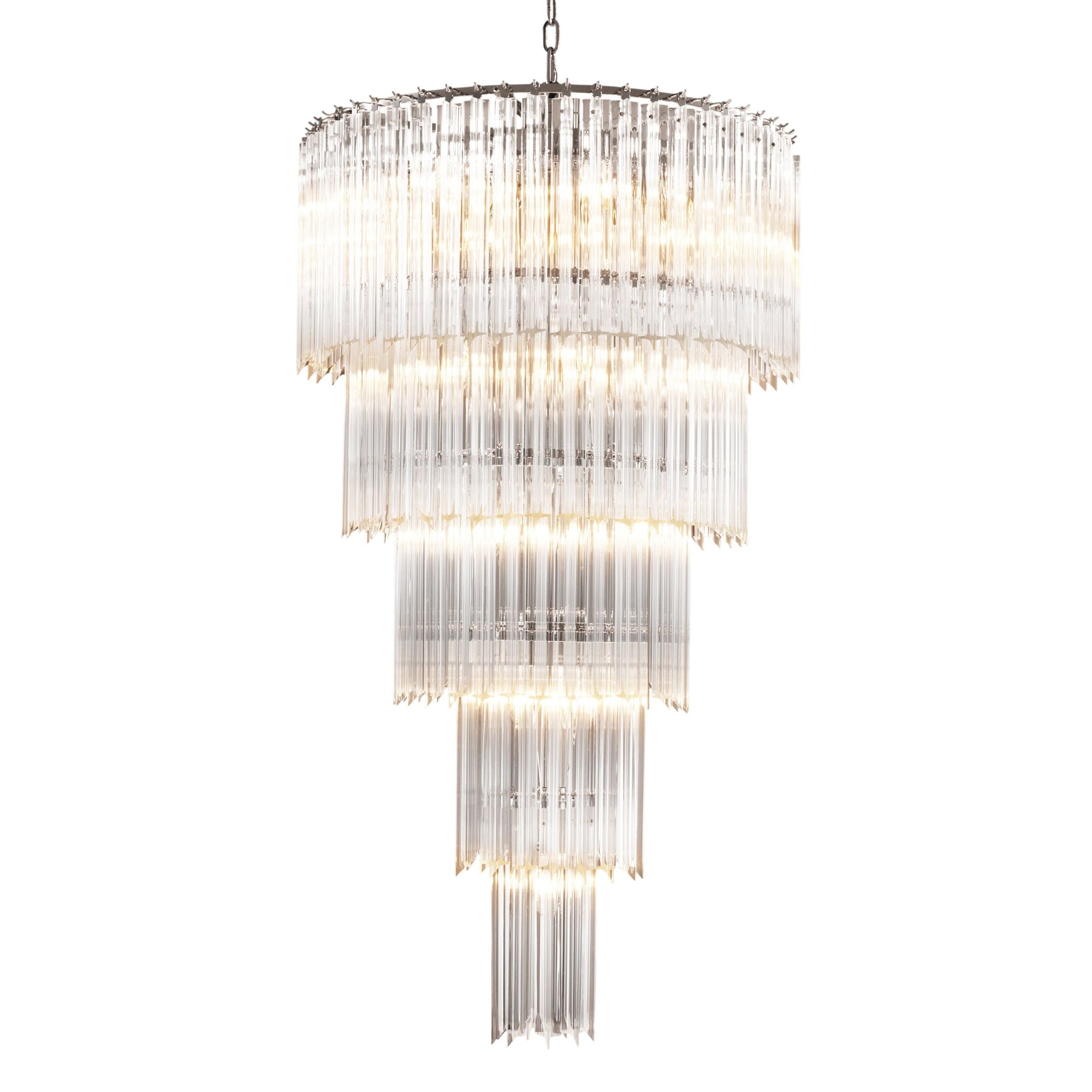 Alpina Modern Glass Chandelier - [Nickel]