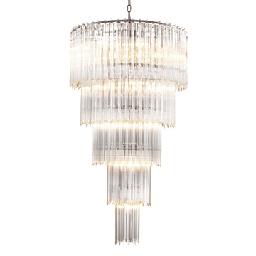 Alpina Modern Glass Chandelier - [Nickel]