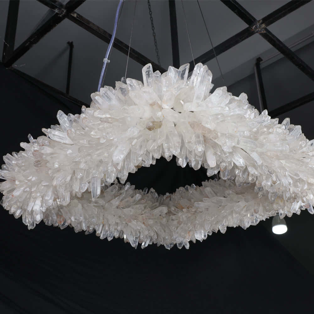 24'' Square Modern Geode Quartz Crystal Chandelier
