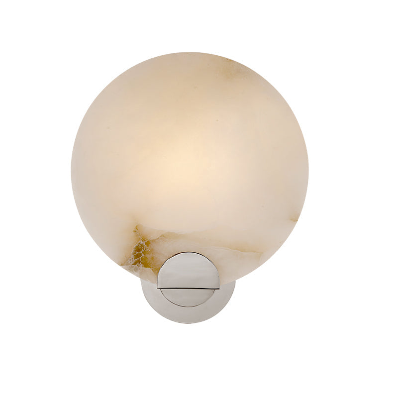 Elliot Round Alabaster Modern Living Room Sconce