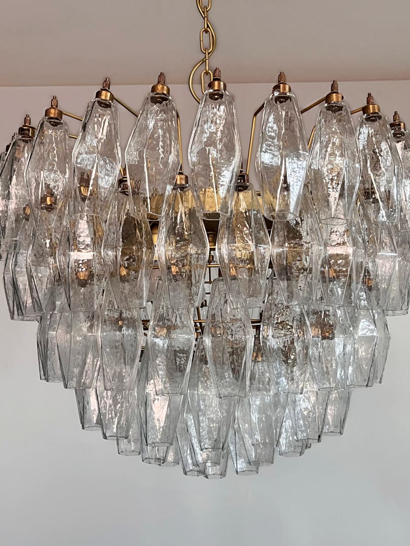 Murano Chandelier – Poliedri – 111 glass – Transparent