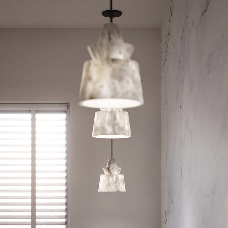 Carol Alabaster Pendant Light Beside Coffee Table