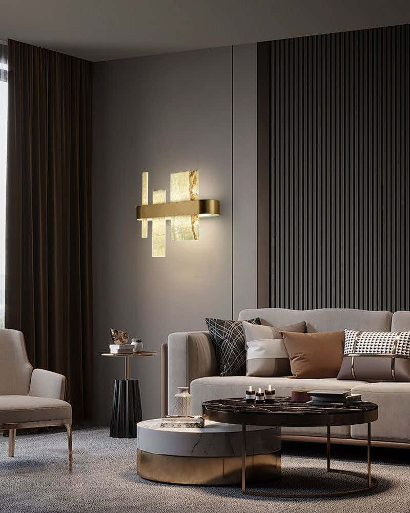 Long Cord Alabaster Ceiling Pendant Light Brushed Gold