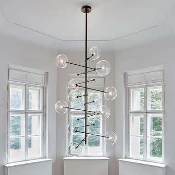 Aero 12-Light Modern Brass Chandelier
