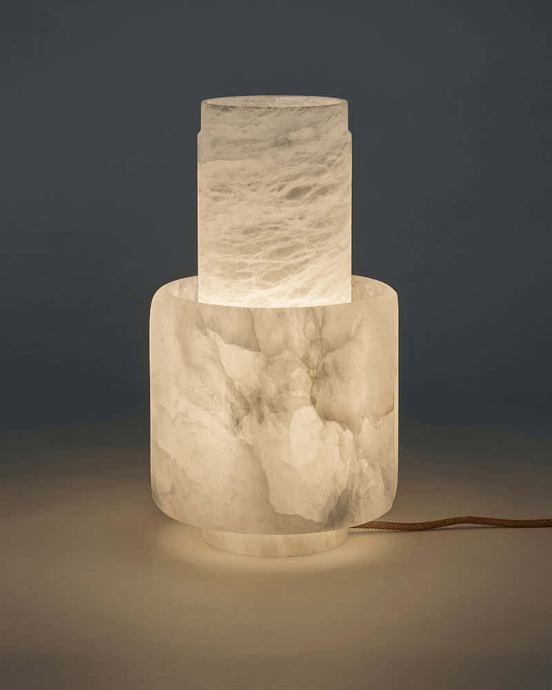3 Ways Switch Dimmable Conial Alabaster Table Lamp 12in for bedroom
