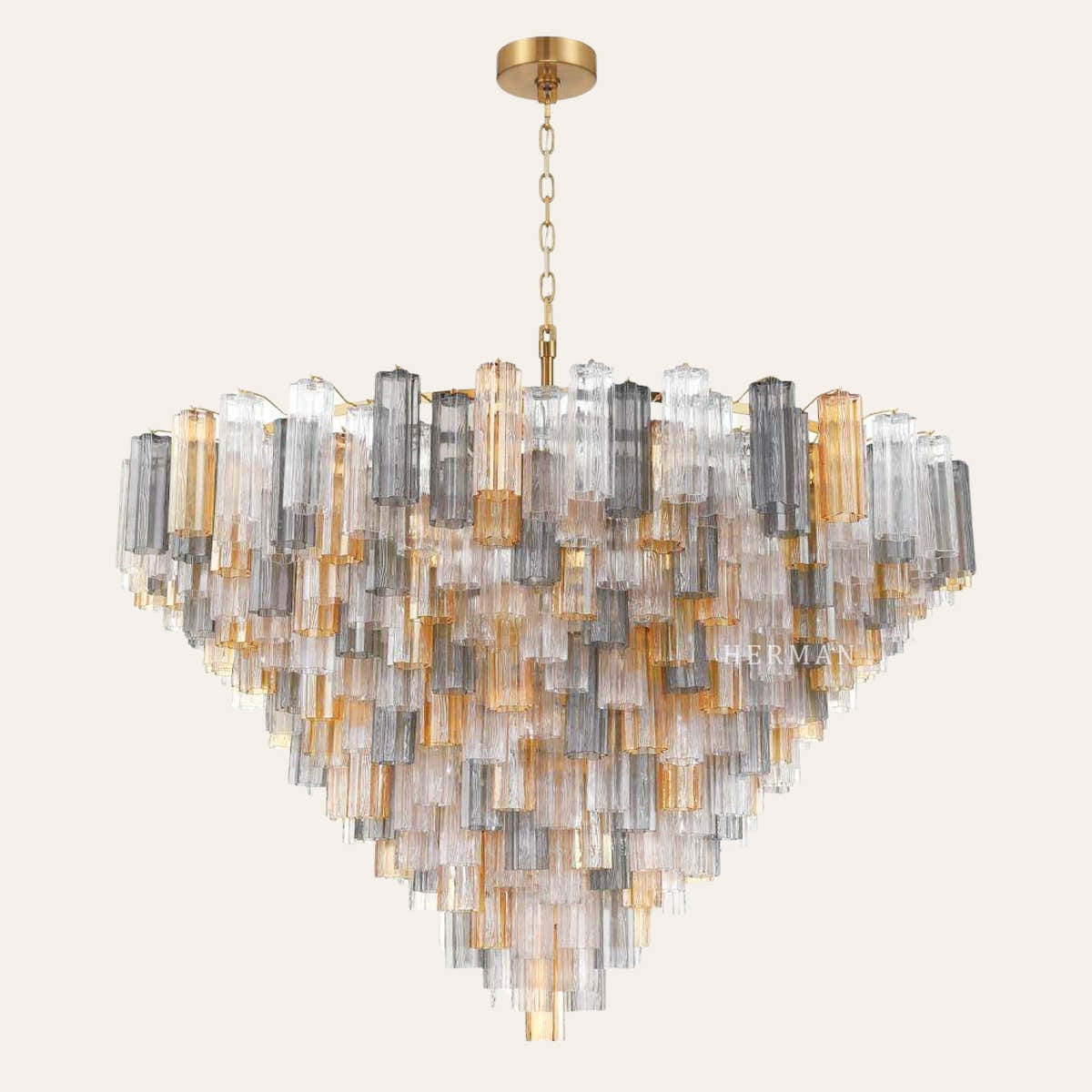 Addis Murano Glass 40 Light Chandelier 62" W