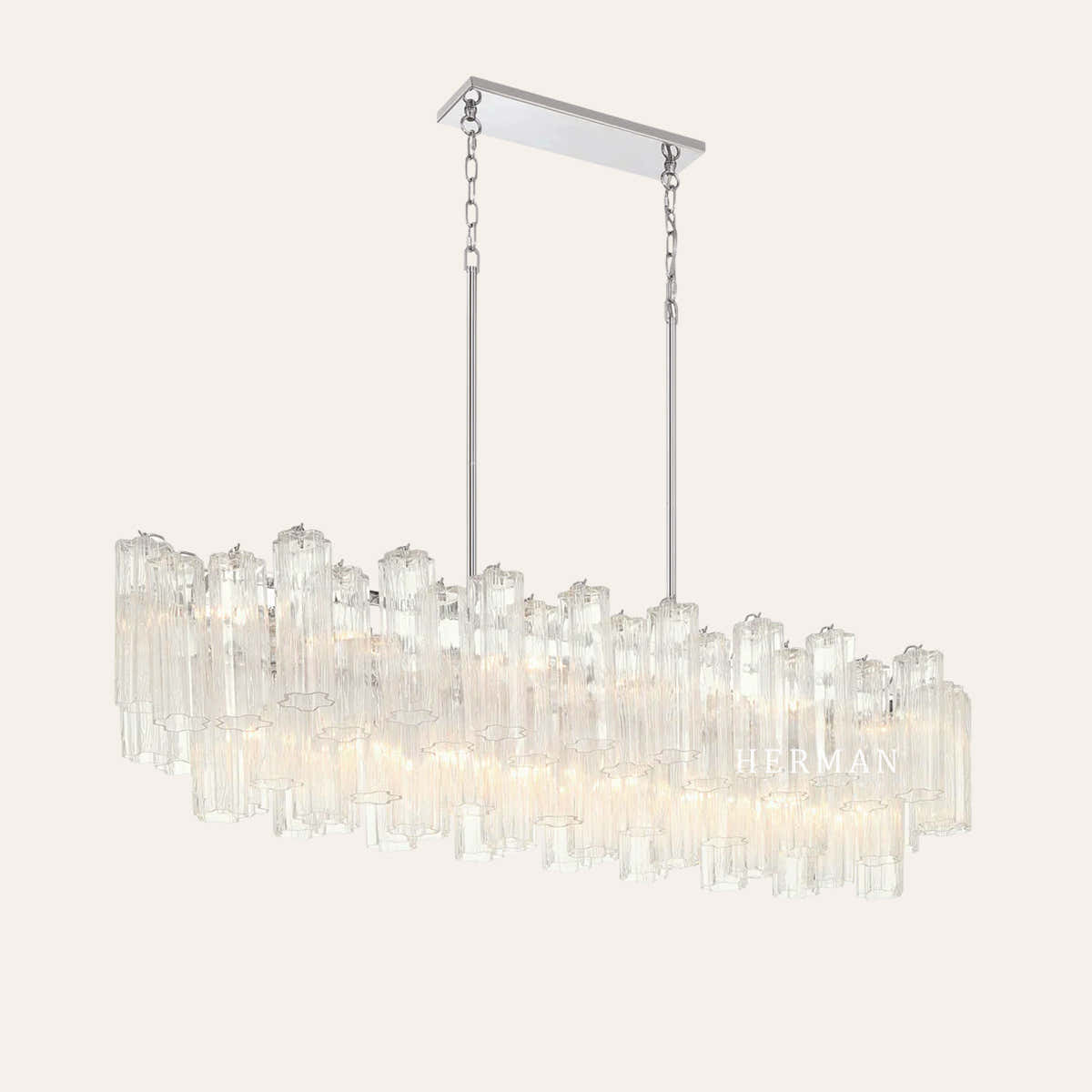 Addis Murano Glass Linear Chandelier 51"