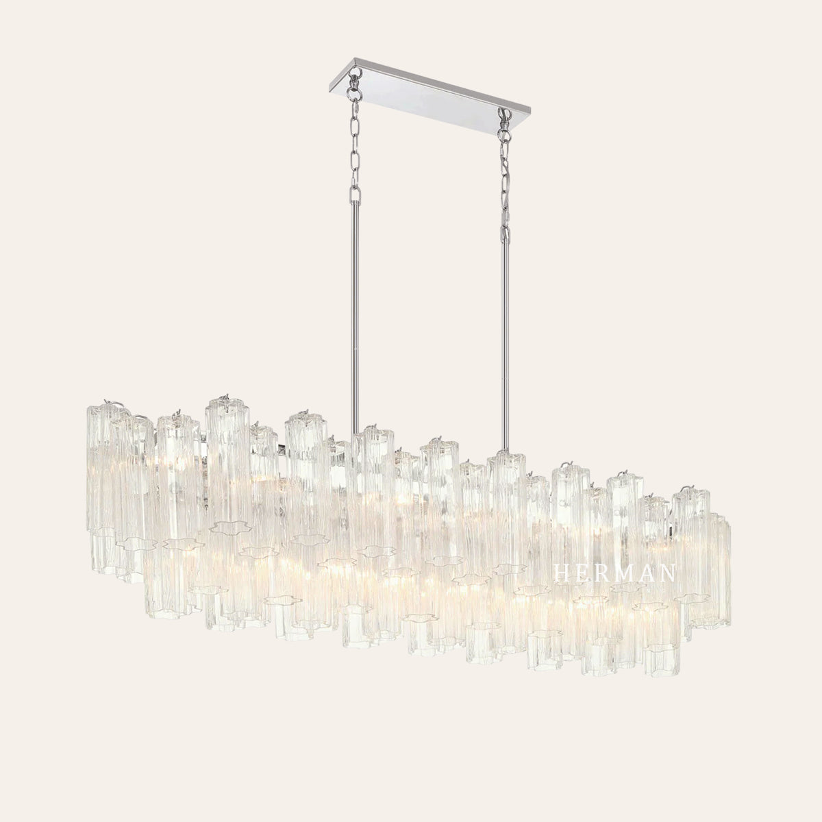 Addis Murano Glass Linear Chandelier 51"