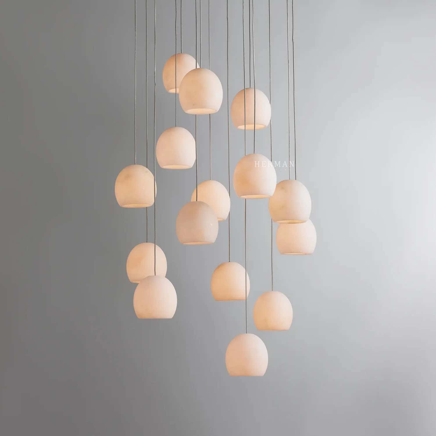 Arica Alabaster Round Chandelier
