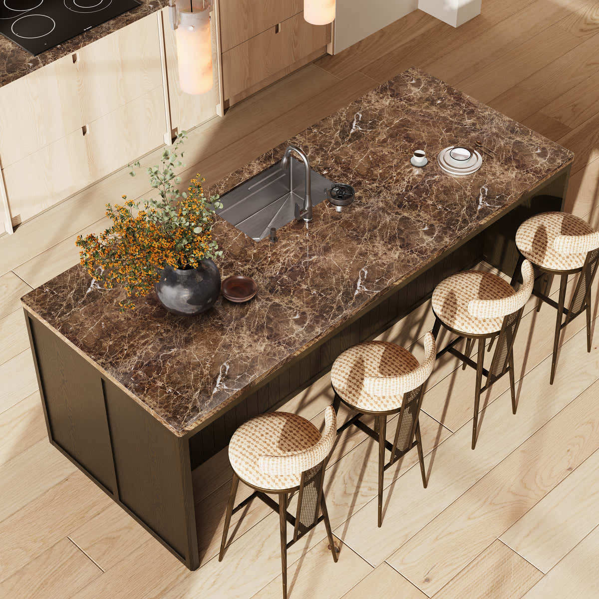 Custom Stone Kitchen Island
