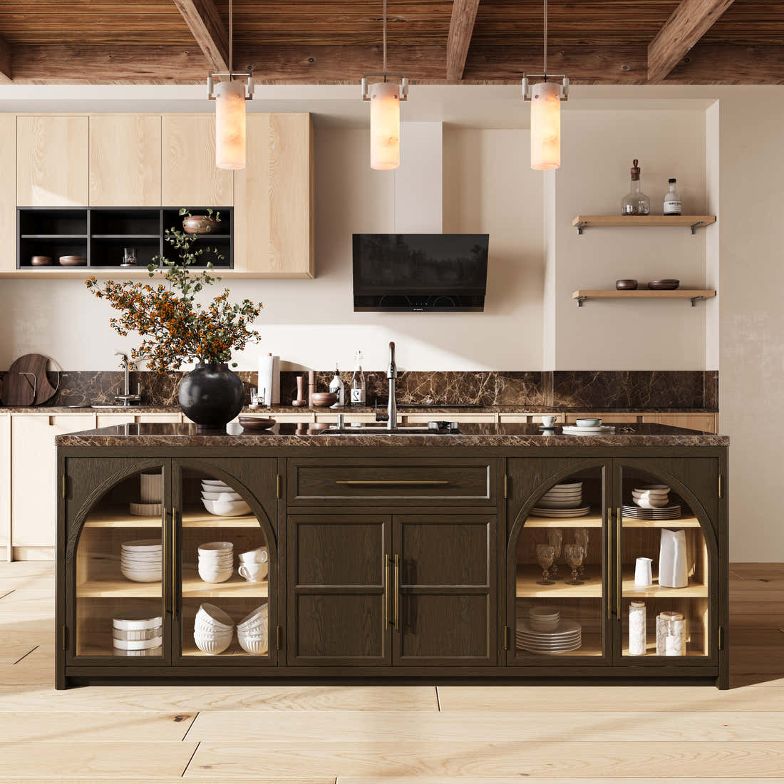 Custom Stone Kitchen Island