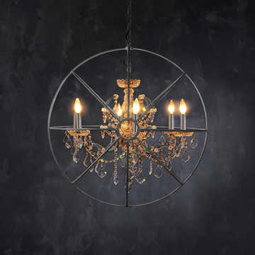 Gyro Crystal Chandelier Natural