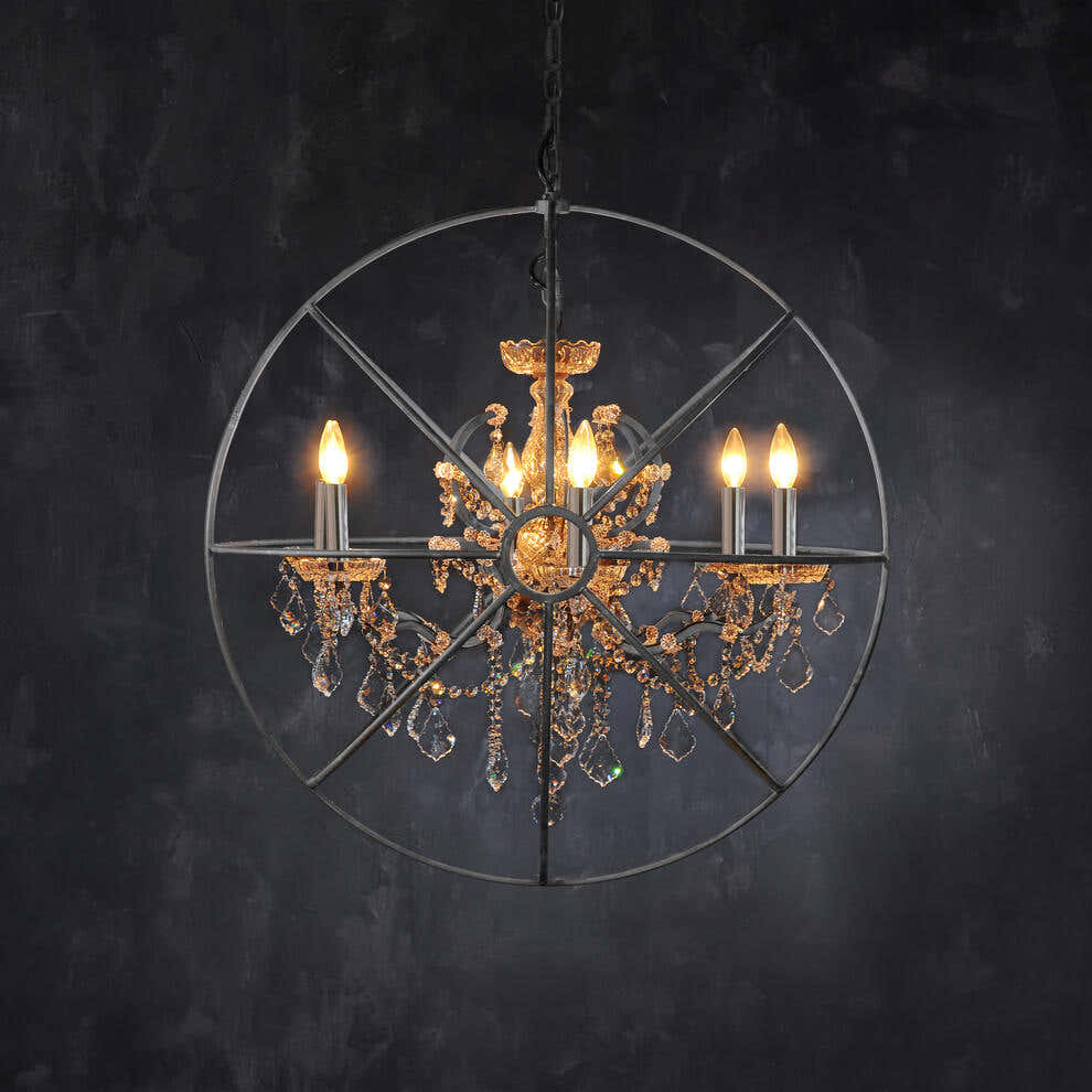 Gyro Crystal Chandelier Natural