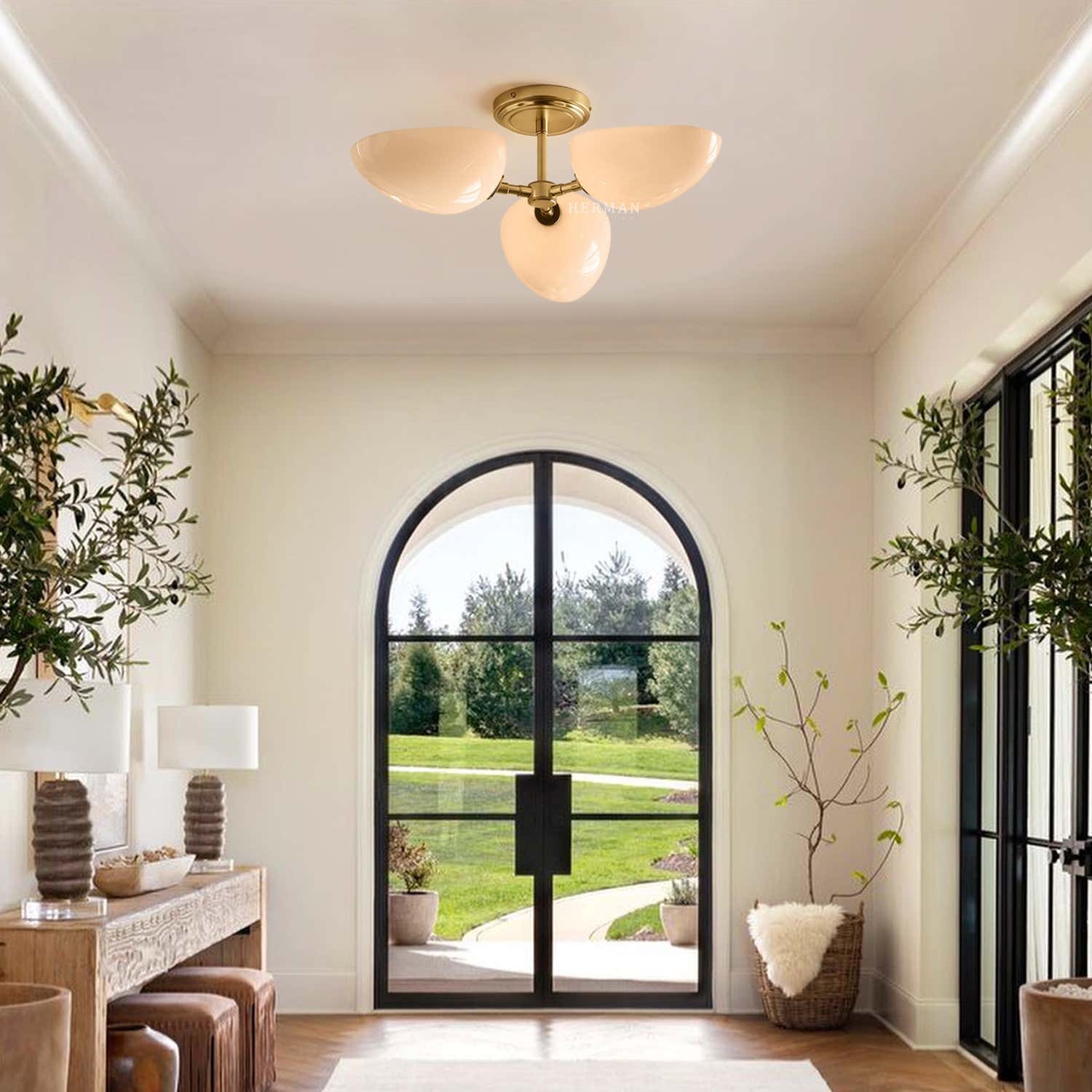 Argus Glass Semi-Flush Mount