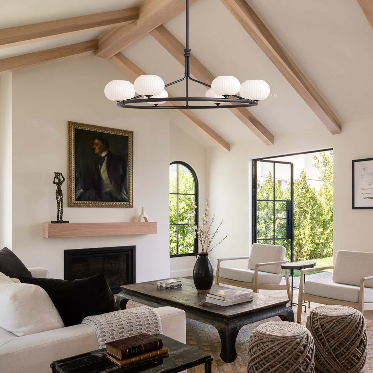 Enzo 48" Glass Round Chandelier
