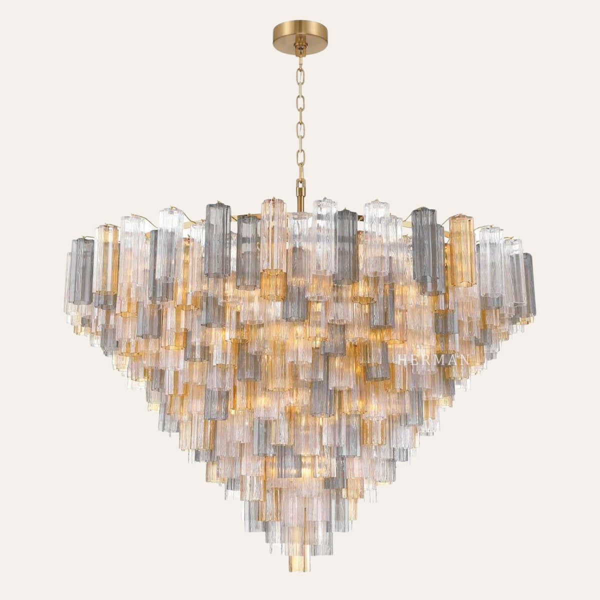 Addis Murano Glass 40 Light Chandelier 62" W