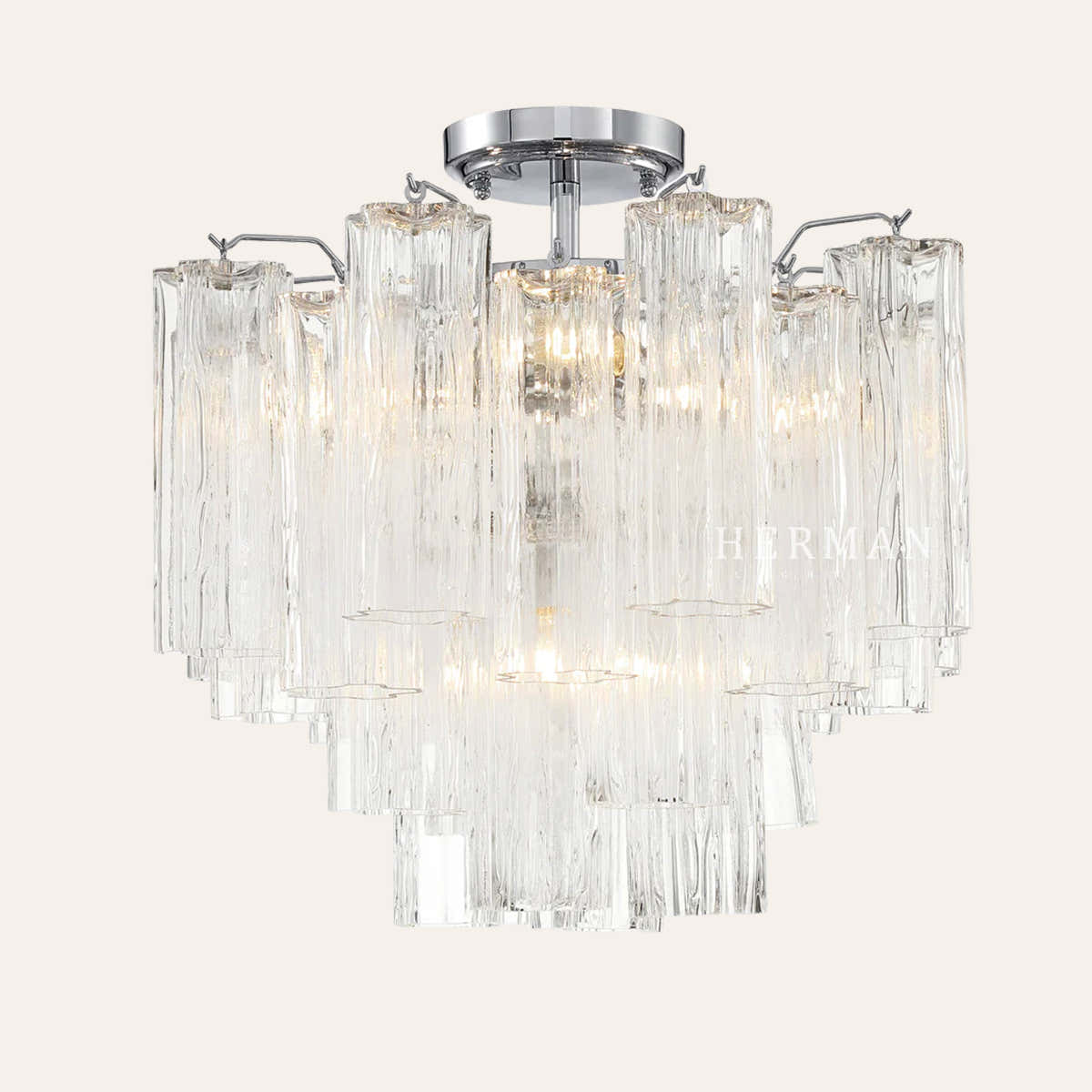 Addis Murano Glass Semi-Flush Ceiling Mount 17''W