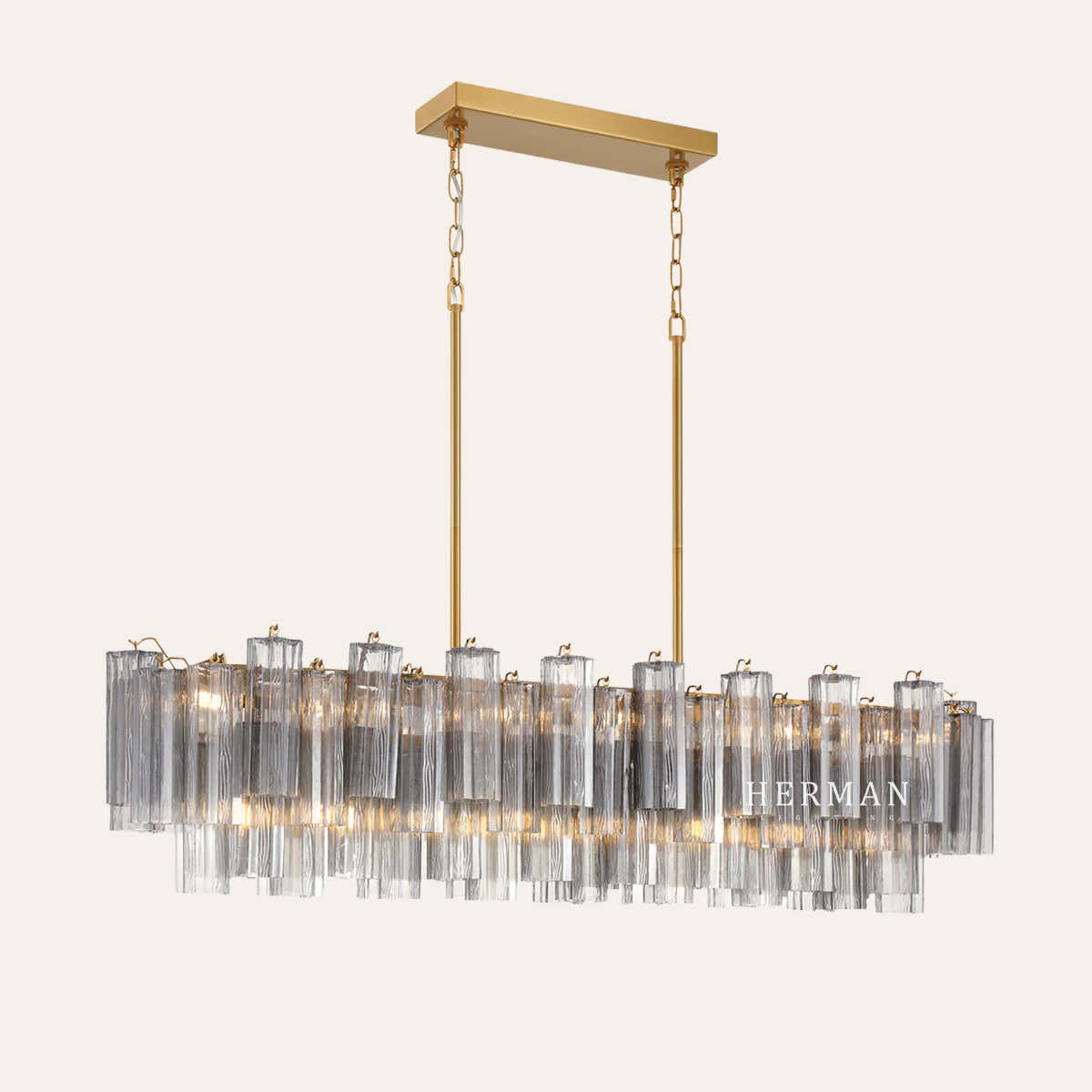 Addis Murano Glass Linear Chandelier 51"