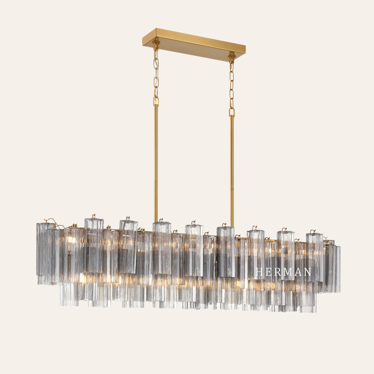 Addis Murano Glass Linear Chandelier 51"