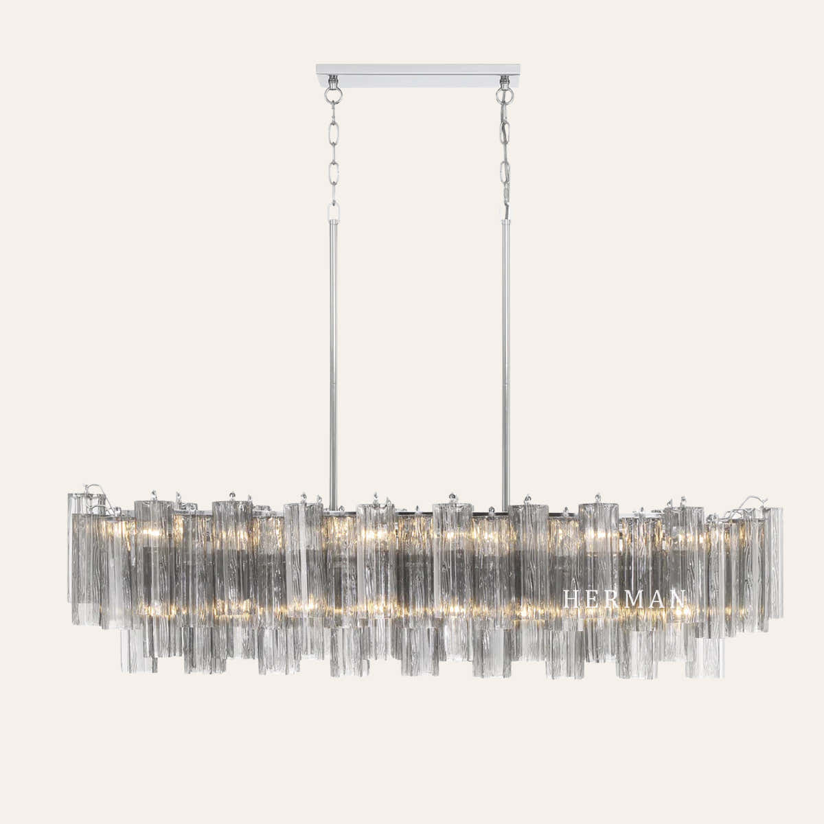 Addis Murano Glass Linear Chandelier 51"