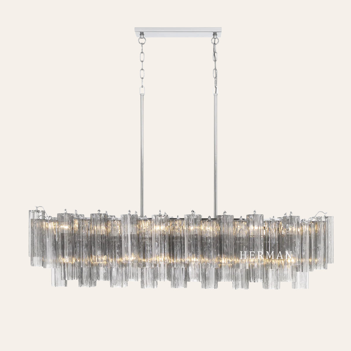 Addis Murano Glass Linear Chandelier 51"
