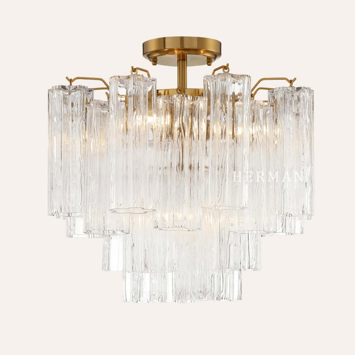 Addis Murano Glass Semi-Flush Ceiling Mount 17''W