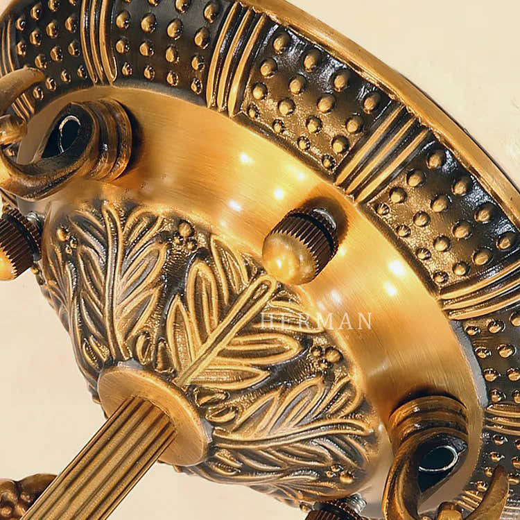 Vintage Round Alabaster Ceiling Lamps