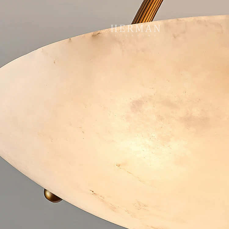 Vintage Round Alabaster Ceiling Lamps