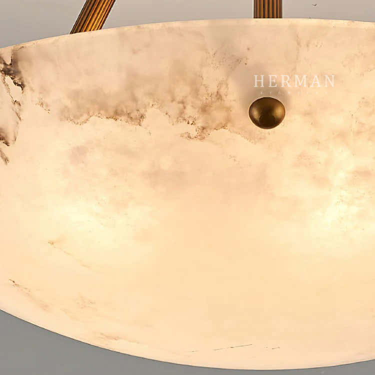 Vintage Round Alabaster Ceiling Lamps