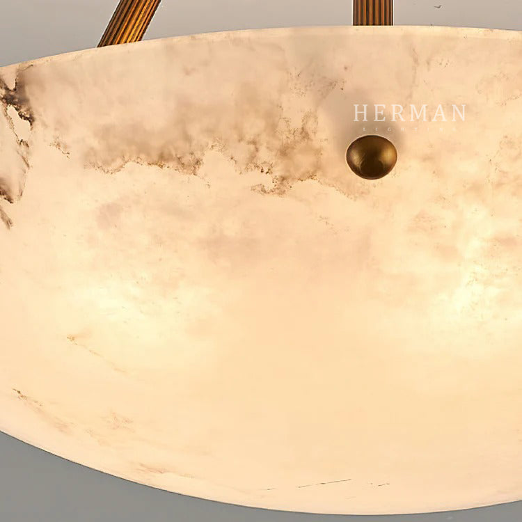 Vintage Round Alabaster Ceiling Lamps