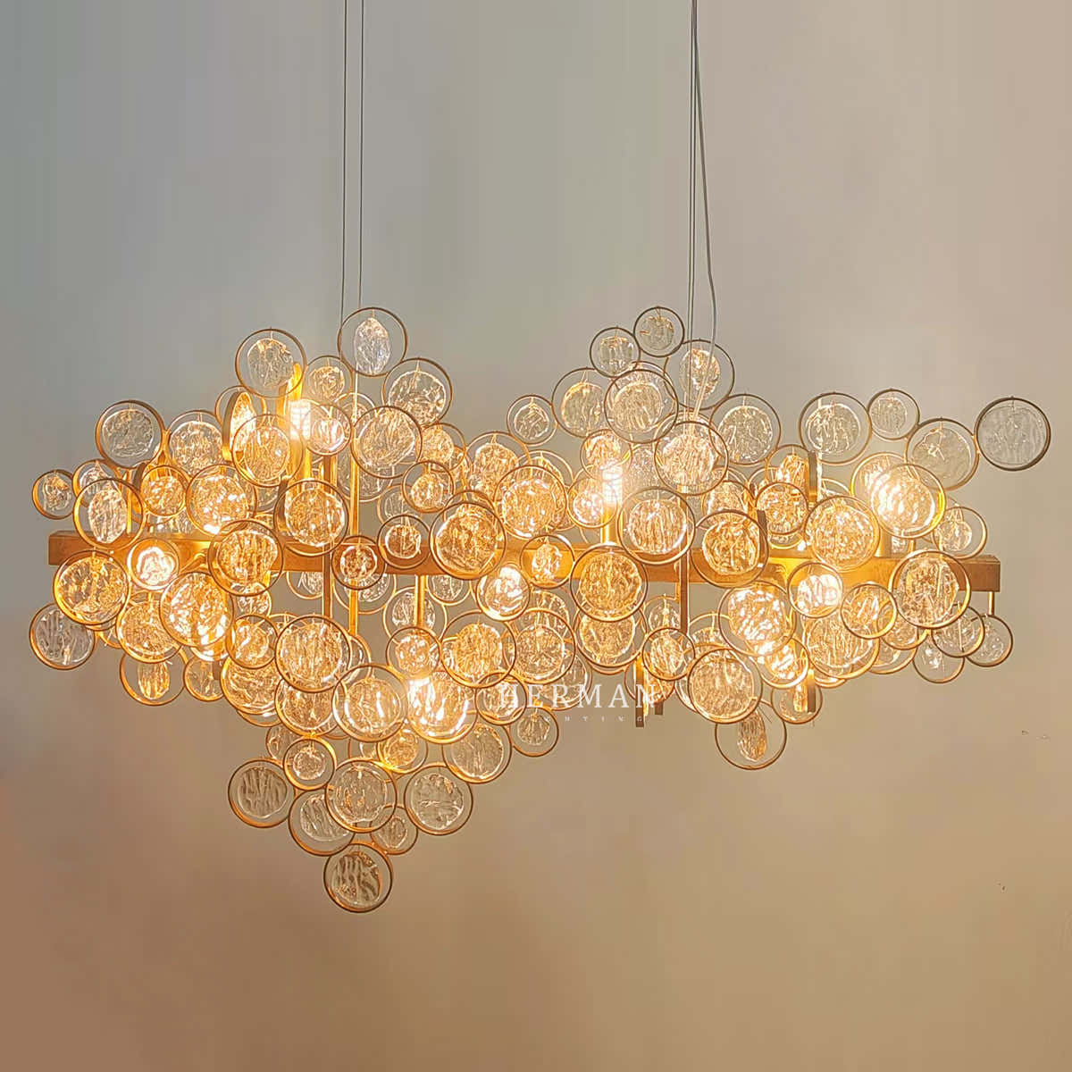Trento Clustered Glass Linear Chandelier 40"