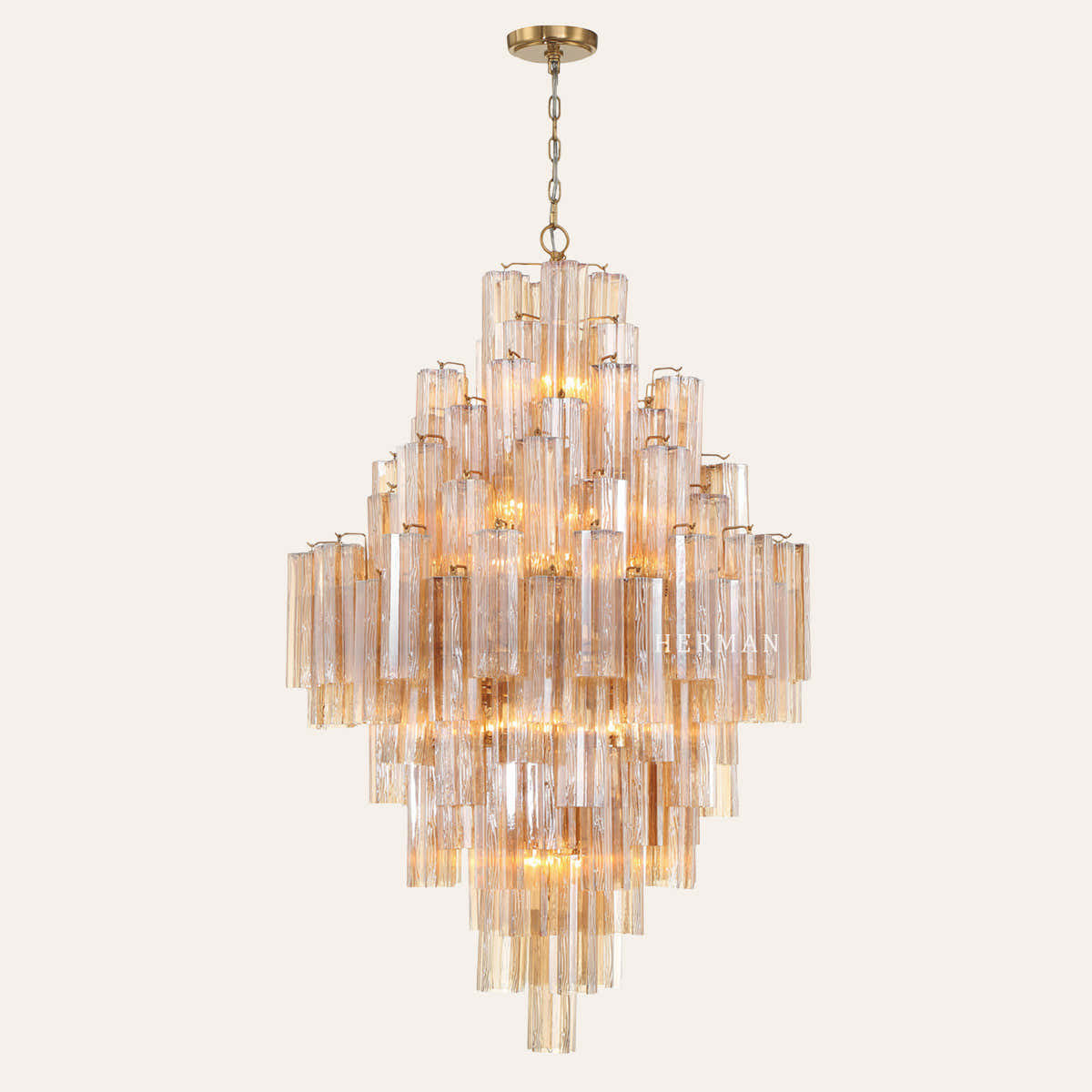 Addis Murano Glass Diamond Chandelier 50"H