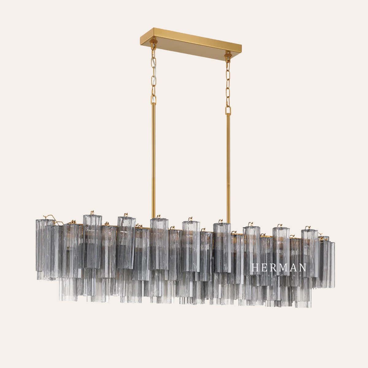 Addis Murano Glass Linear Chandelier 51"