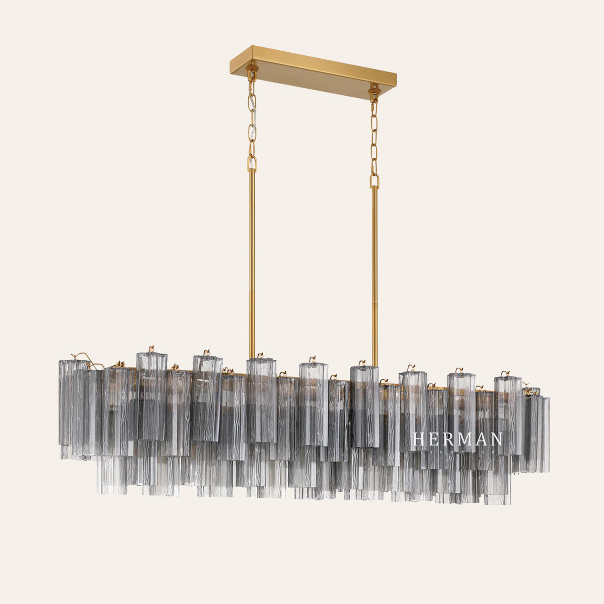 Addis Murano Glass Linear Chandelier 51"