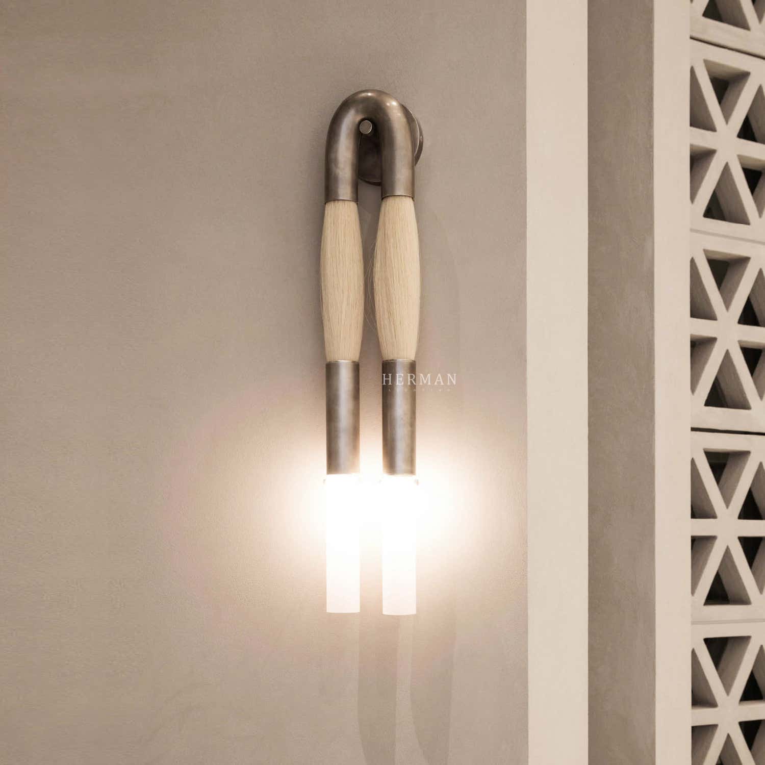 Double Head Antonia Horsehair Sconce