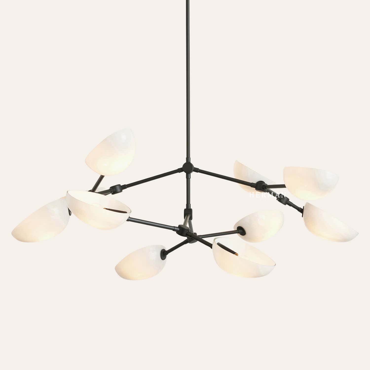 Argus glass Double Tier Chandelier 45" Width