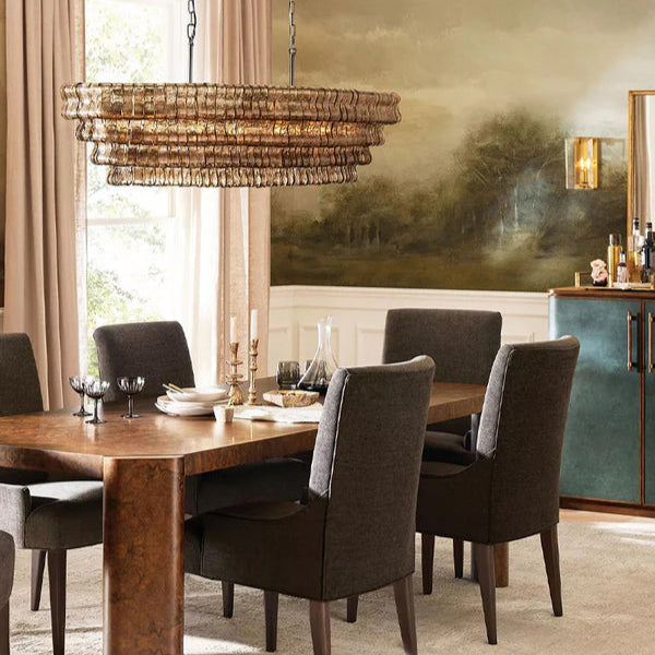 Amor Ghiaccio Glass Oval Chandelier 54"W/65"W