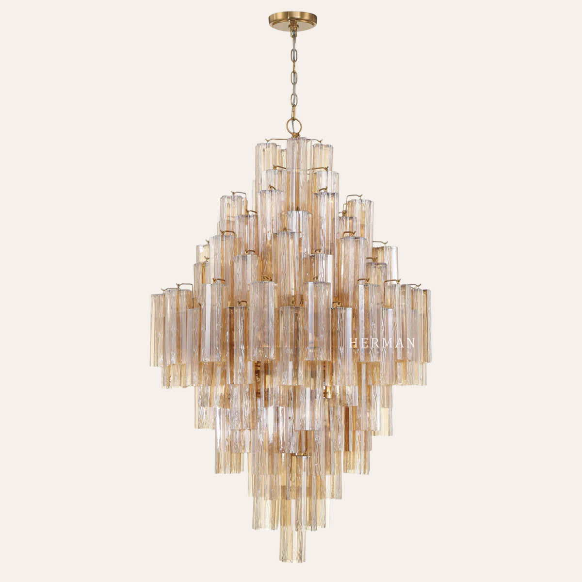 Addis Murano Glass Diamond Chandelier 50"H