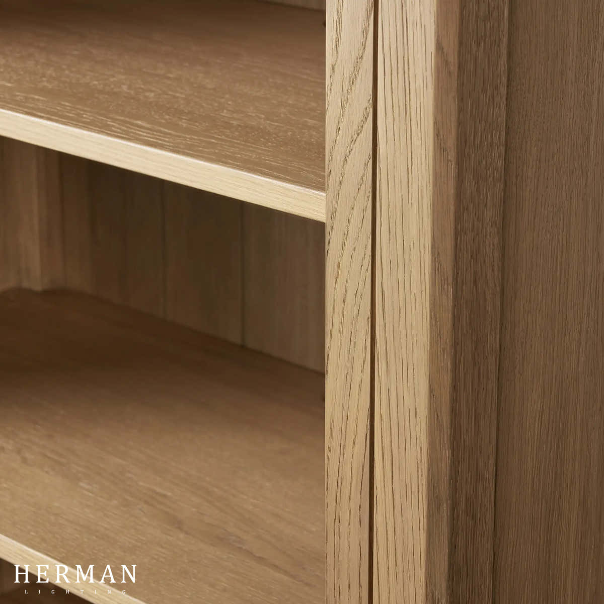 Hattie Open Bookcase in Oak 36"W 46"W