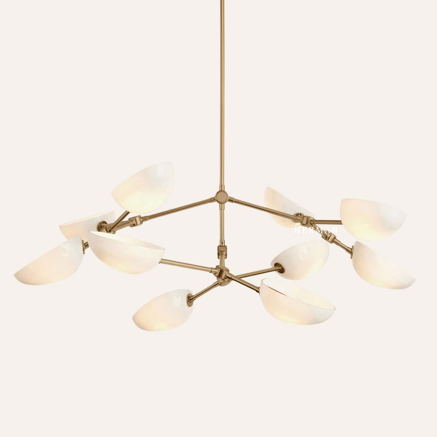 Argus glass Double Tier Chandelier 45" Width