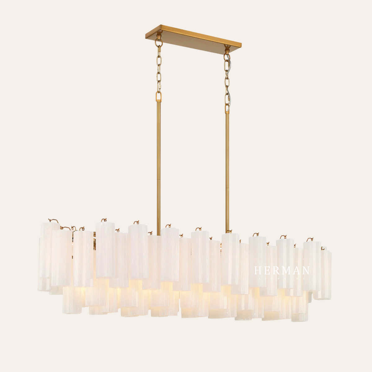 Addis Murano Glass Linear Chandelier 51"
