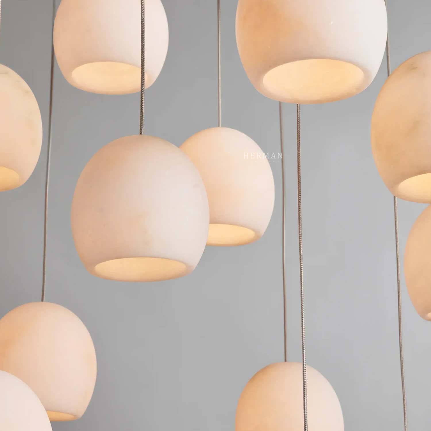 Arica Alabaster Round Chandelier