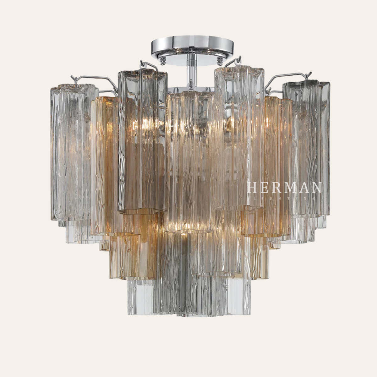 Addis Murano Glass Semi-Flush Ceiling Mount 17''W