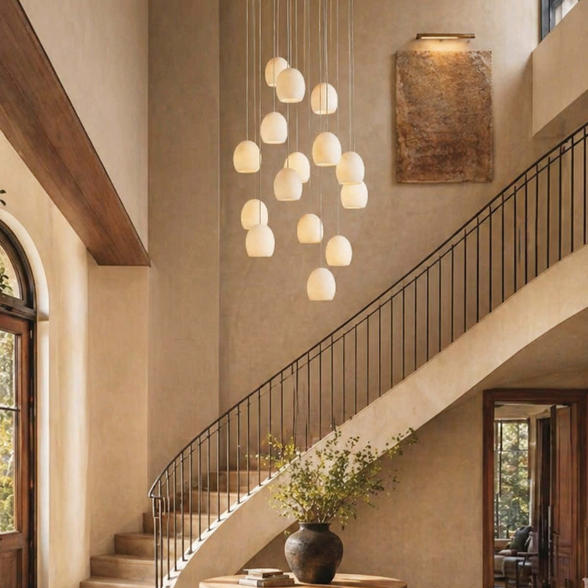 Arica Alabaster Round Chandelier