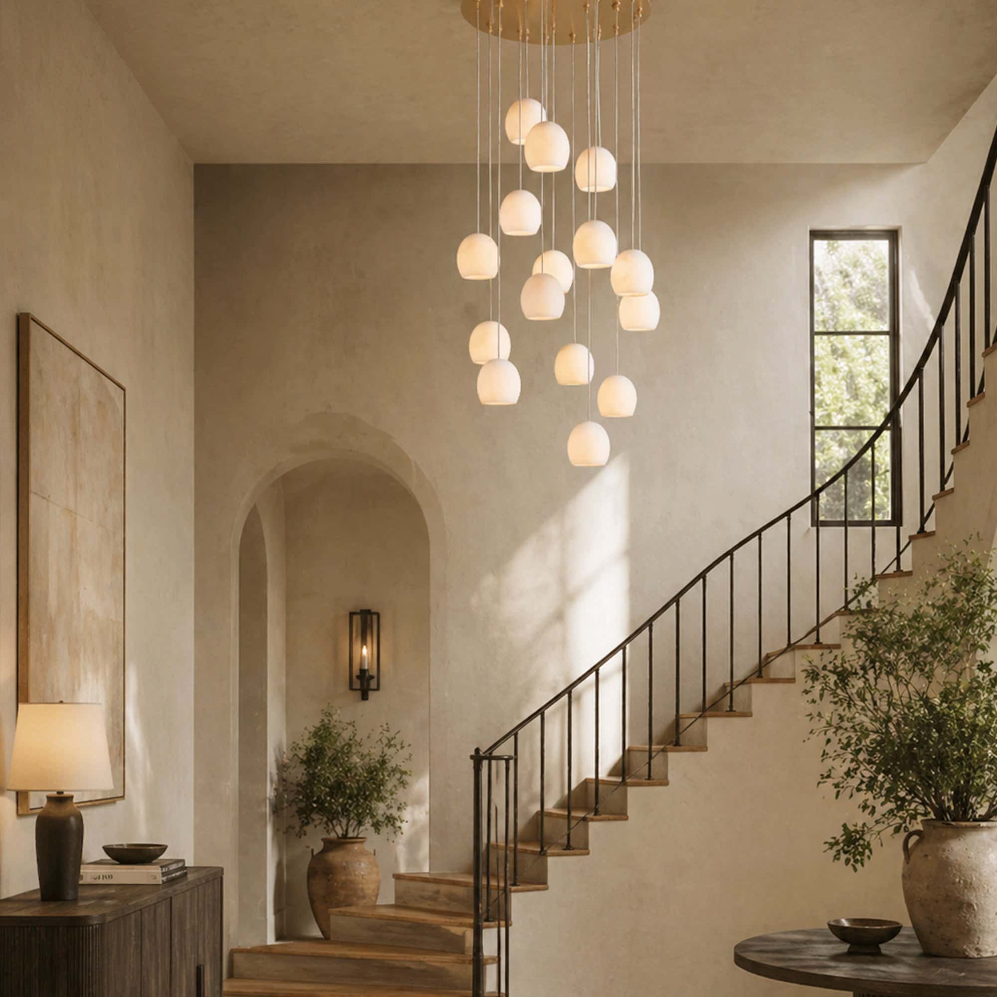 Arica Alabaster Round Chandelier