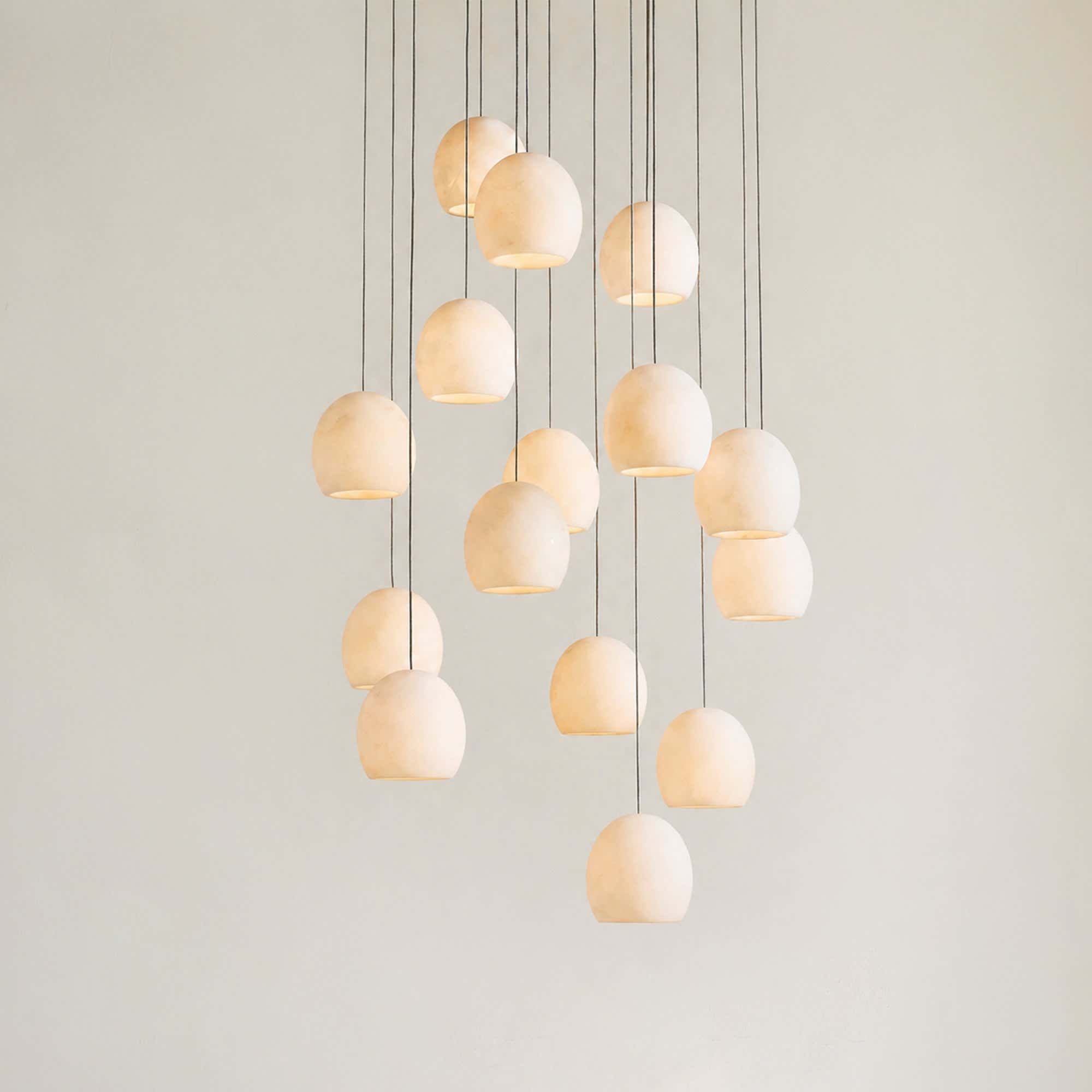 Arica Alabaster Round Chandelier