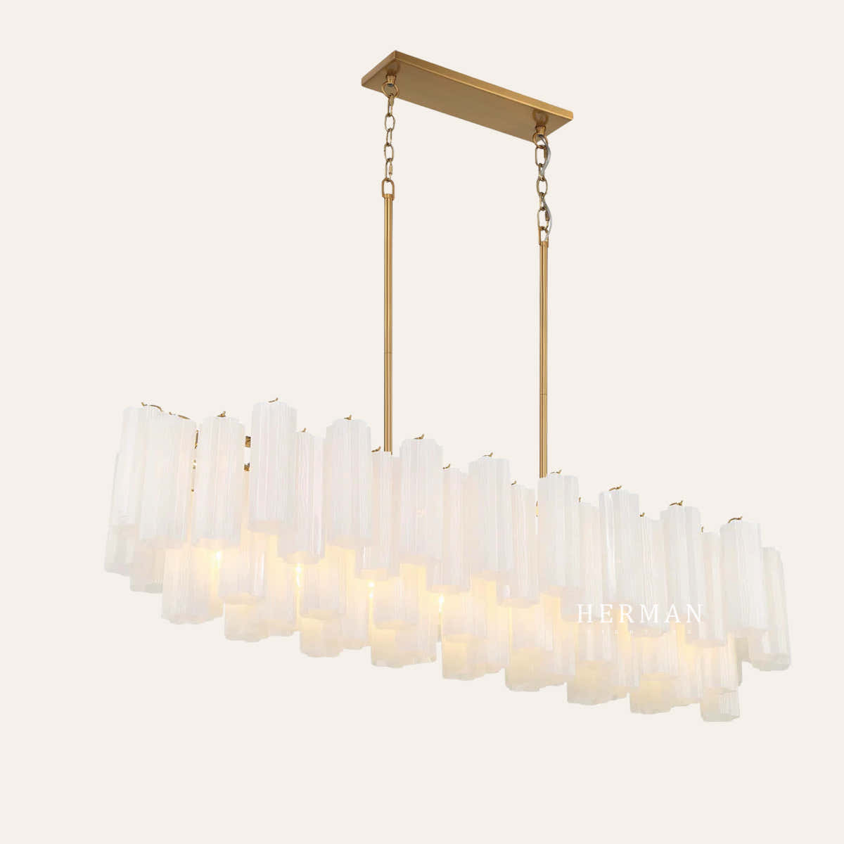 Addis Murano Glass Linear Chandelier 51"