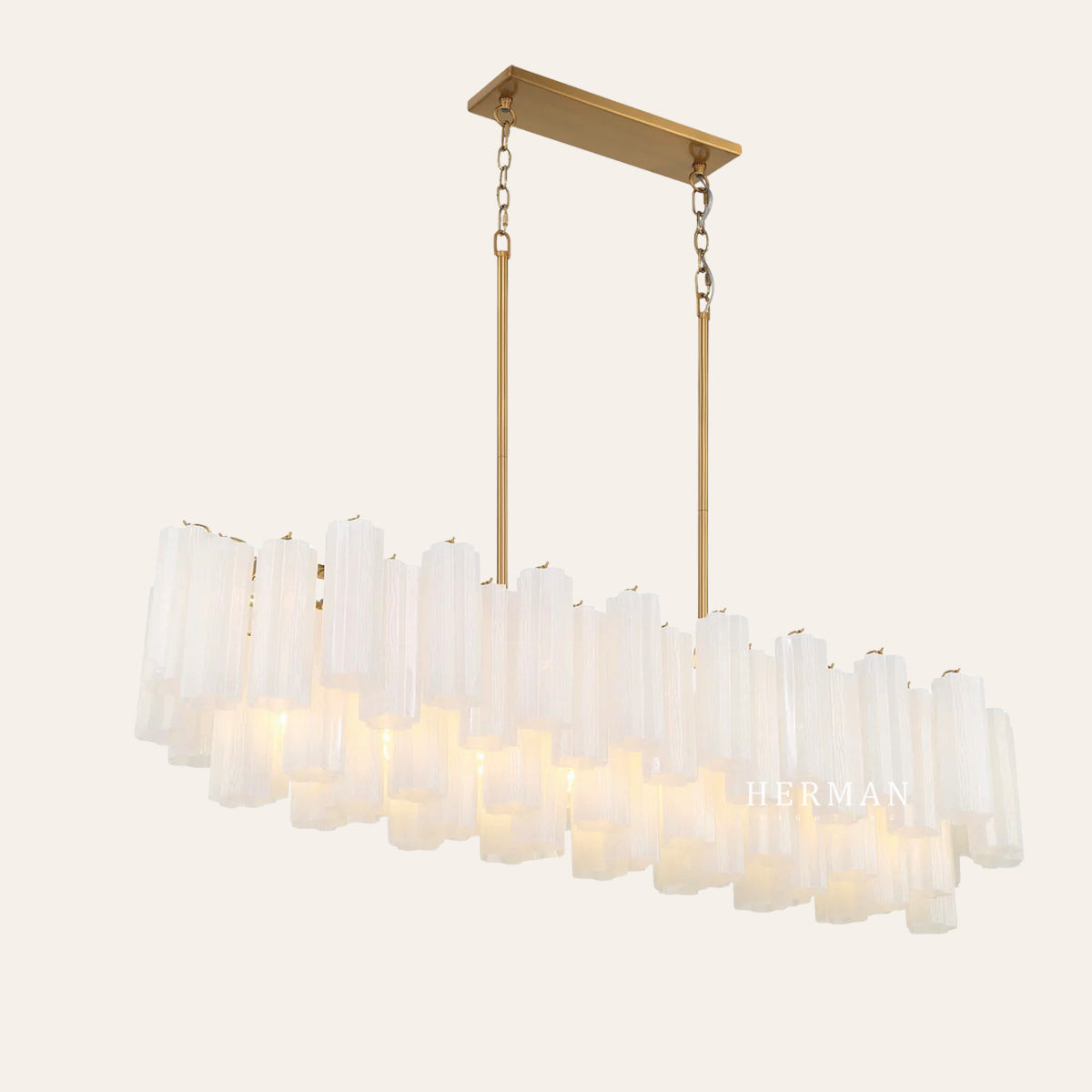 Addis Murano Glass Linear Chandelier 51"